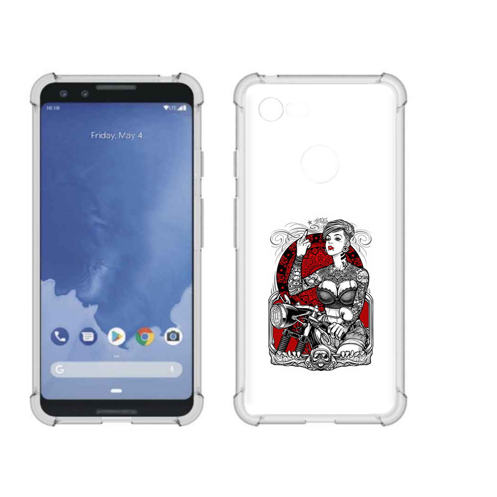 

Чехол MyPads Tocco для Google Pixel 3 девушка на мотоцикле, Прозрачный, Tocco