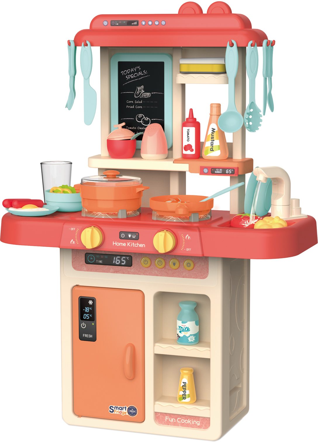 

Детская игровая кухня PlaySmart с аксессуарами, со звуком и светом