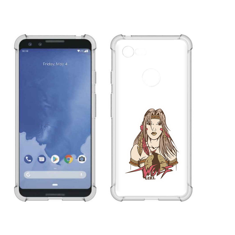 

Чехол MyPads Tocco для Google Pixel 3 девушка волк, Прозрачный, Tocco