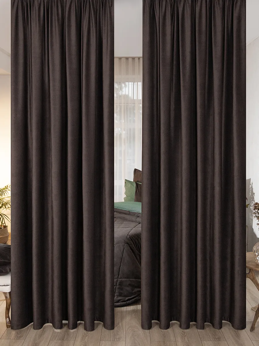 

Комплект штор Evrika Home Бархат 500х315 см Богема коричневый, серия БОГЕМА 620