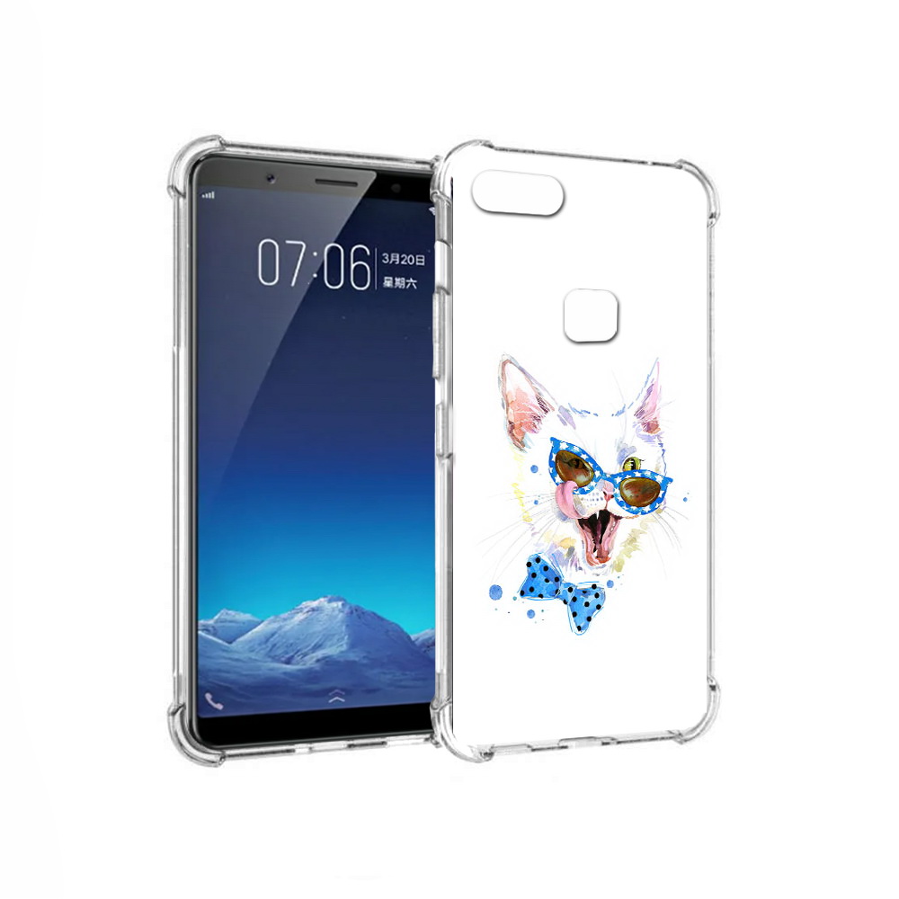 

Чехол MyPads Tocco для Vivo X20 белый кот (PT108350.433.229), Прозрачный, Tocco