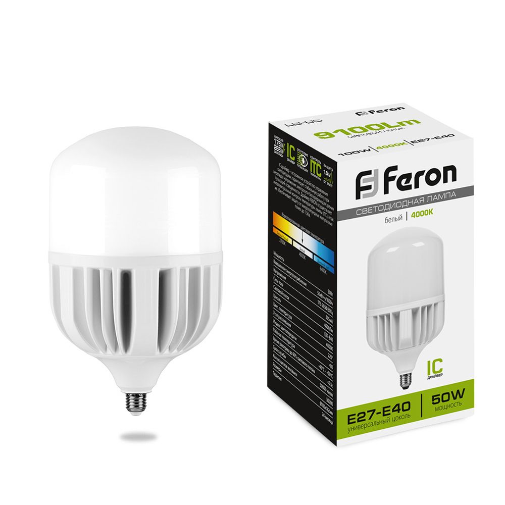 

Лампа светодиодная LED 50вт Е27/Е40 дневной, LB-65