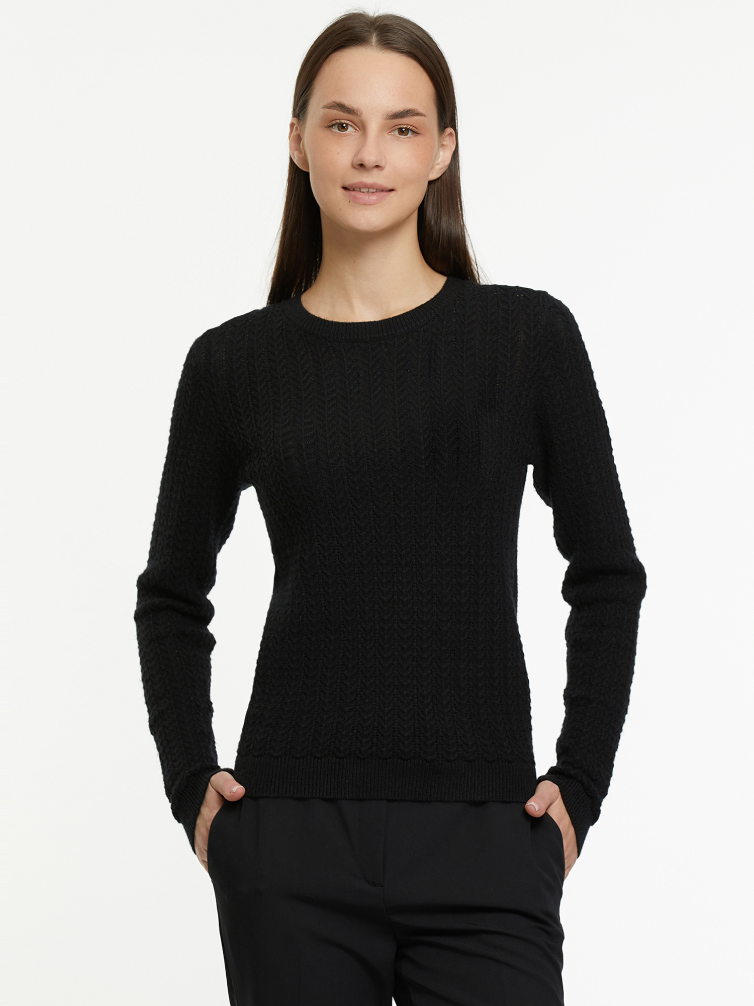 

Джемпер женский oodji 63807350 черный XS, 63807350