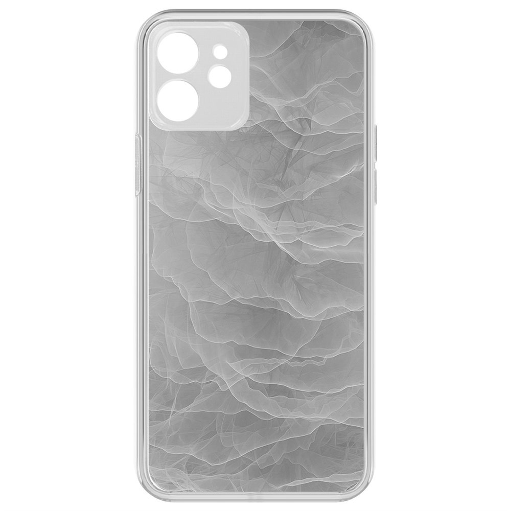 

Чехол-накладка Krutoff Clear Case Абстракт туман для iPhone 12 с защитой камеры, Прозрачный