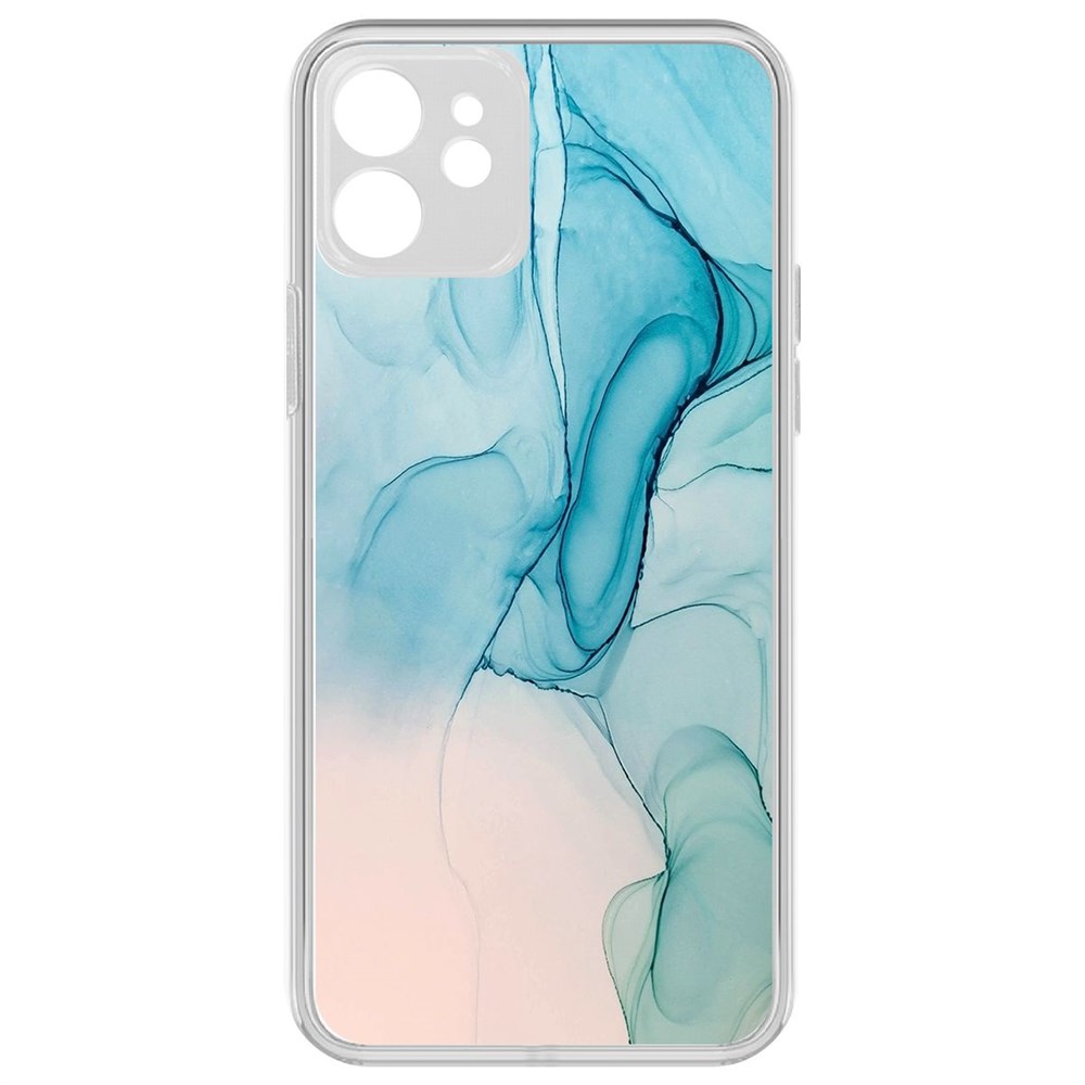 

Чехол-накладка Krutoff Clear Case Абстракт разводы для iPhone 12 с защитой камеры, Прозрачный