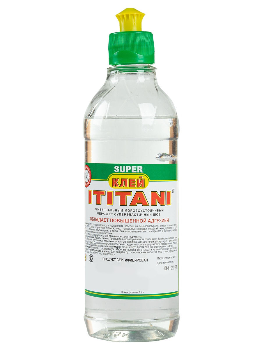 Клей для потолочной плитки ITITANI 0,5л клей для потолочной плитки ititani 1 л
