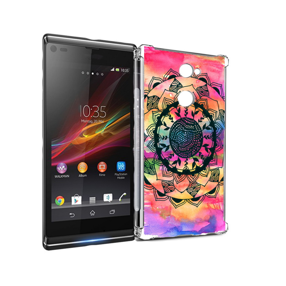

Чехол MyPads Tocco для Sony Xperia L2 яркая абстракция круглый цветок (PT99662.233.704), Прозрачный, Tocco