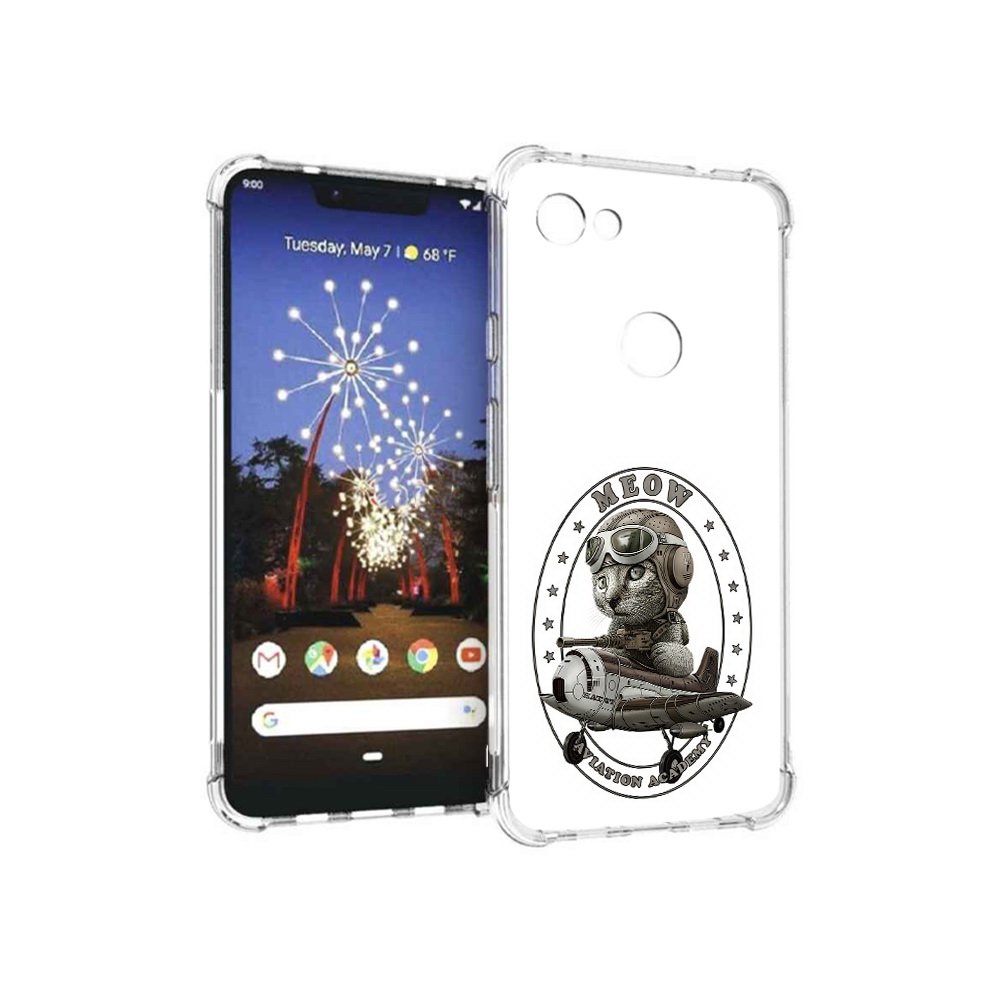 

Чехол MyPads Tocco для Google Pixel 3 XL кот в самолете, Прозрачный, Tocco