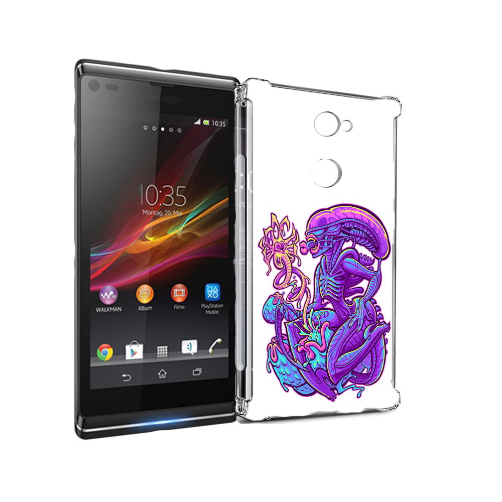 

Чехол MyPads Tocco для Sony Xperia L2 чужой фиолетовый цвет (PT99662.233.693), Прозрачный, Tocco