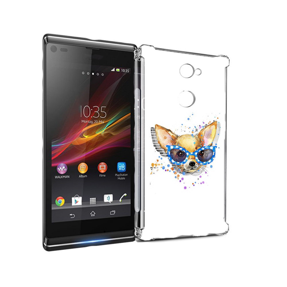 

Чехол MyPads Tocco для Sony Xperia L2 чихуа-хуа в очках (PT99662.233.691), Прозрачный, Tocco
