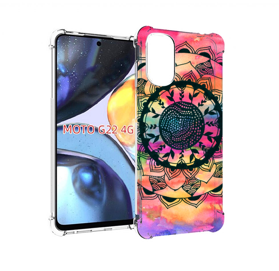 

Чехол MyPads яркая абстракция круглый цветок для Motorola Moto G22 4G, Прозрачный, Tocco