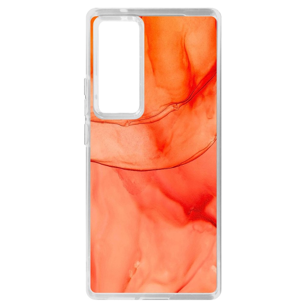 

Чехол-накладка Krutoff Clear Case Абстракт оранж для Vivo X60 Pro, Прозрачный