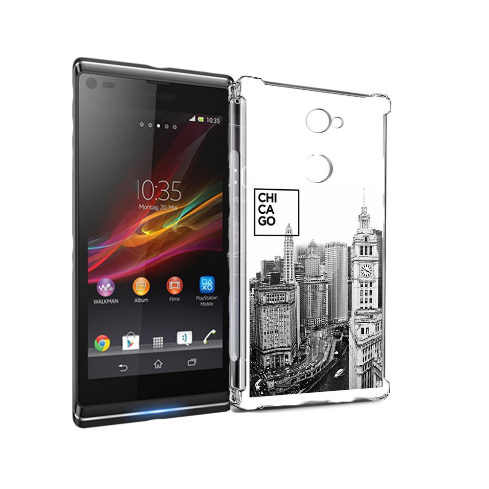 

Чехол MyPads Tocco для Sony Xperia L2 черно белый чикаго (PT99662.233.689), Прозрачный, Tocco