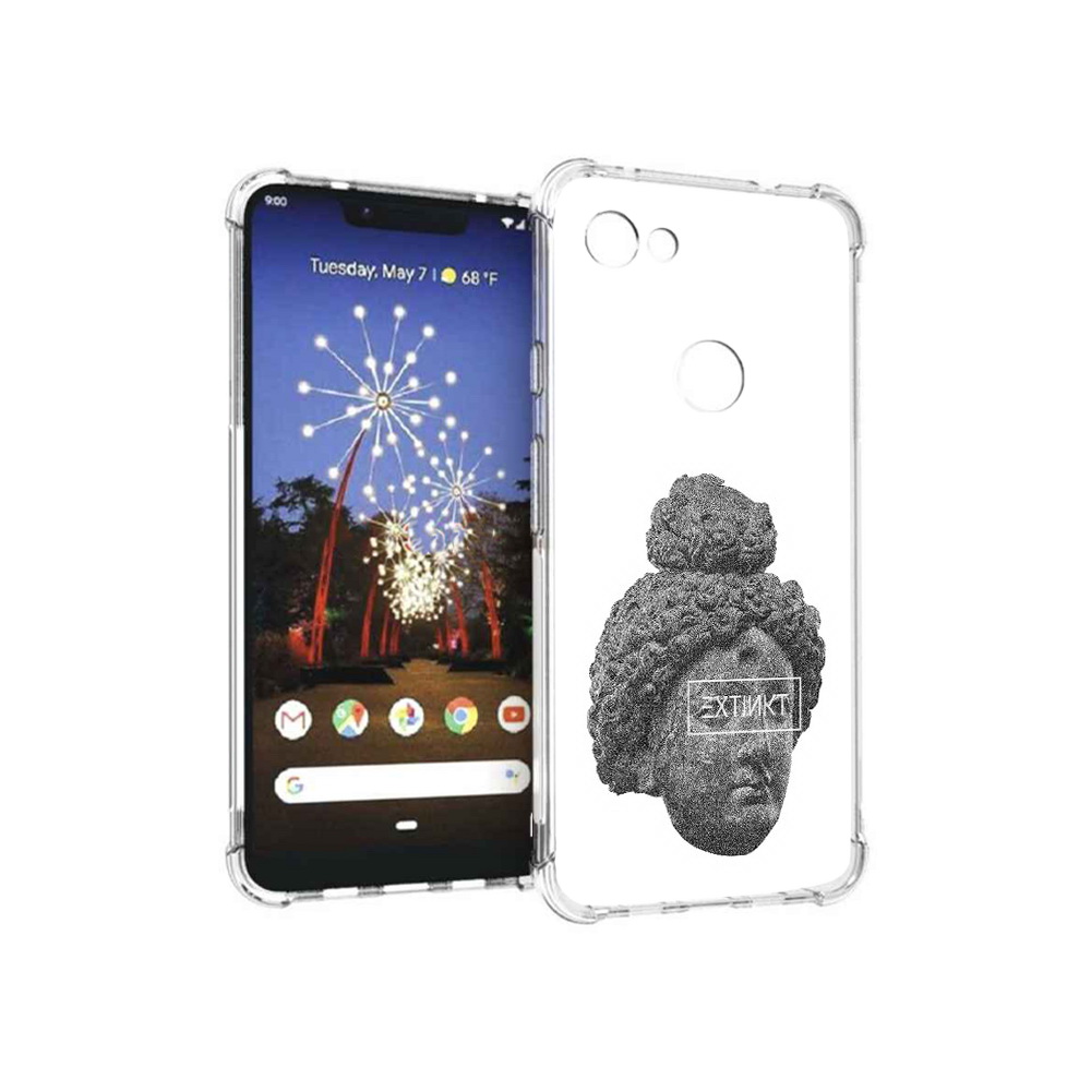 

Чехол MyPads Tocco для Google Pixel 3 XL каменное лицо девушки, Прозрачный, Tocco