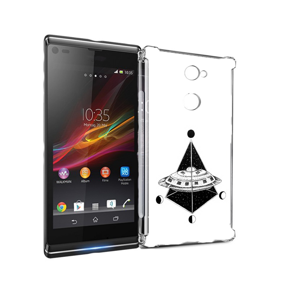 

Чехол MyPads Tocco для Sony Xperia L2 черно белая летающая тарелка (PT99662.233.679), Прозрачный, Tocco