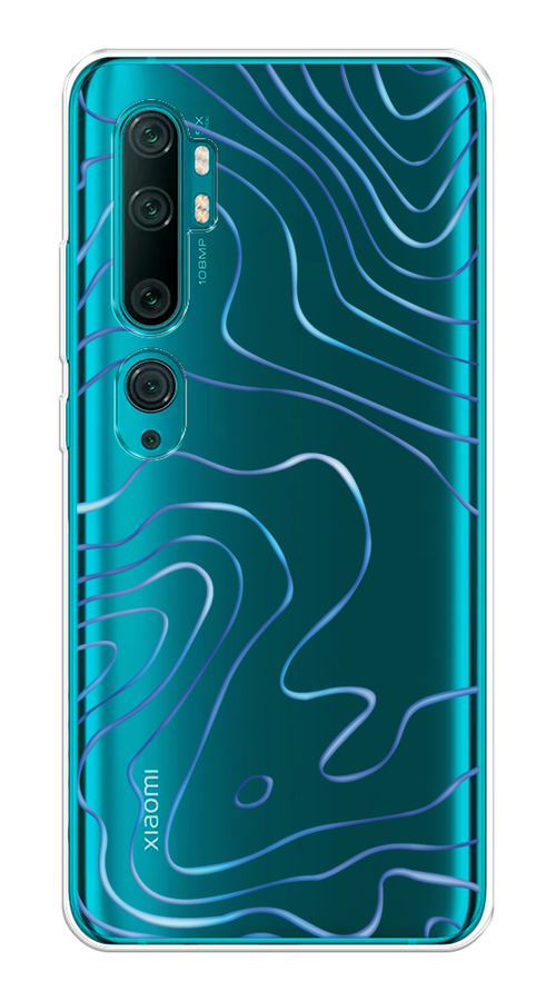 

Чехол на Xiaomi Mi Note 10/Mi Note 10 Pro "Blue lines", Прозрачный;синий, 37350-1