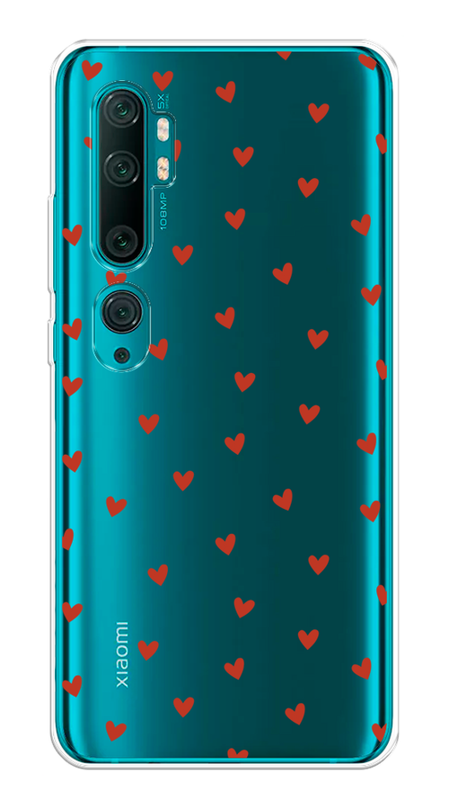 

Чехол на Xiaomi Mi Note 10/Mi Note 10 Pro "Red hearts", Красный;прозрачный, 37350-1