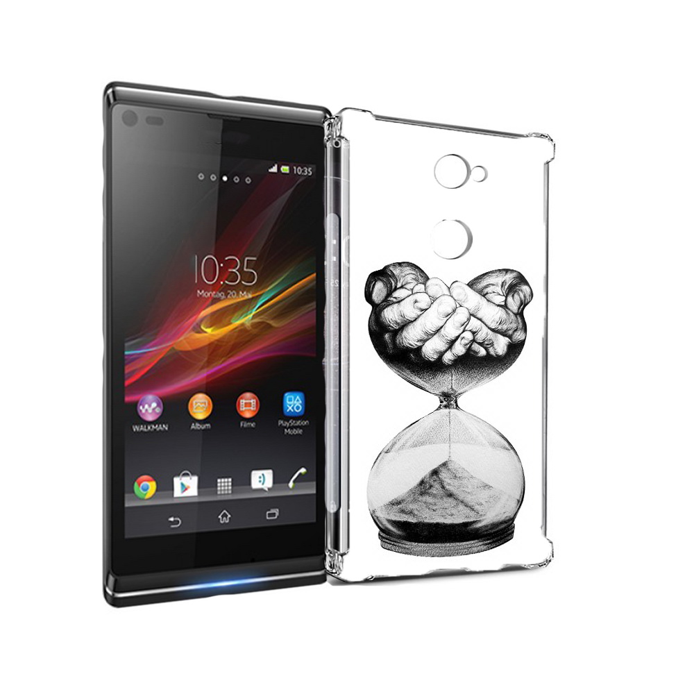 Чехол MyPads Tocco для Sony Xperia L2 часы жизни черно белый (PT99662.233.669)