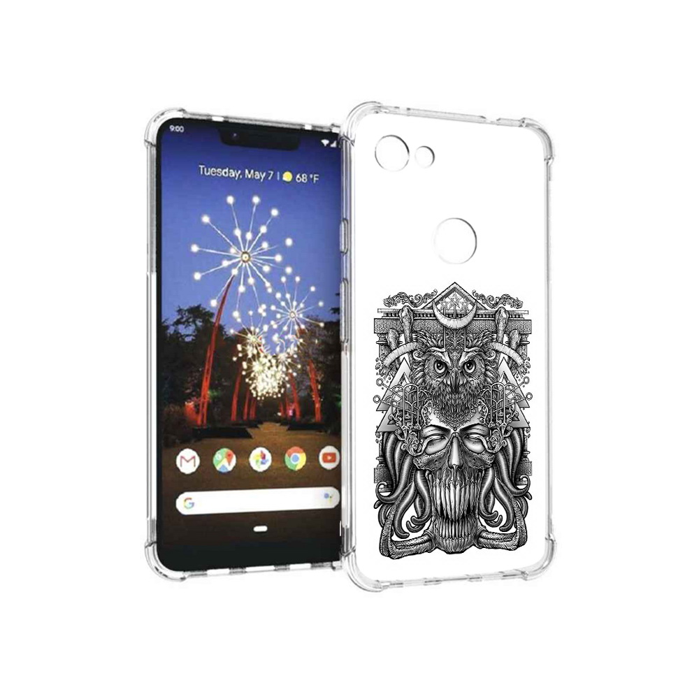 

Чехол MyPads Tocco для Google Pixel 3 XL зубастая сова, Прозрачный, Tocco
