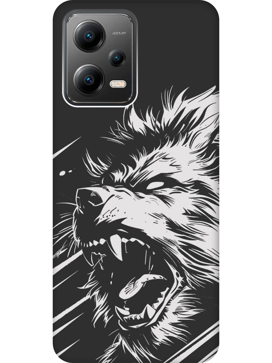 

Силиконовый чехол на Xiaomi Poco X5 5G с принтом "Рев оборотня" матовый черный, Черный;белый, 767959613