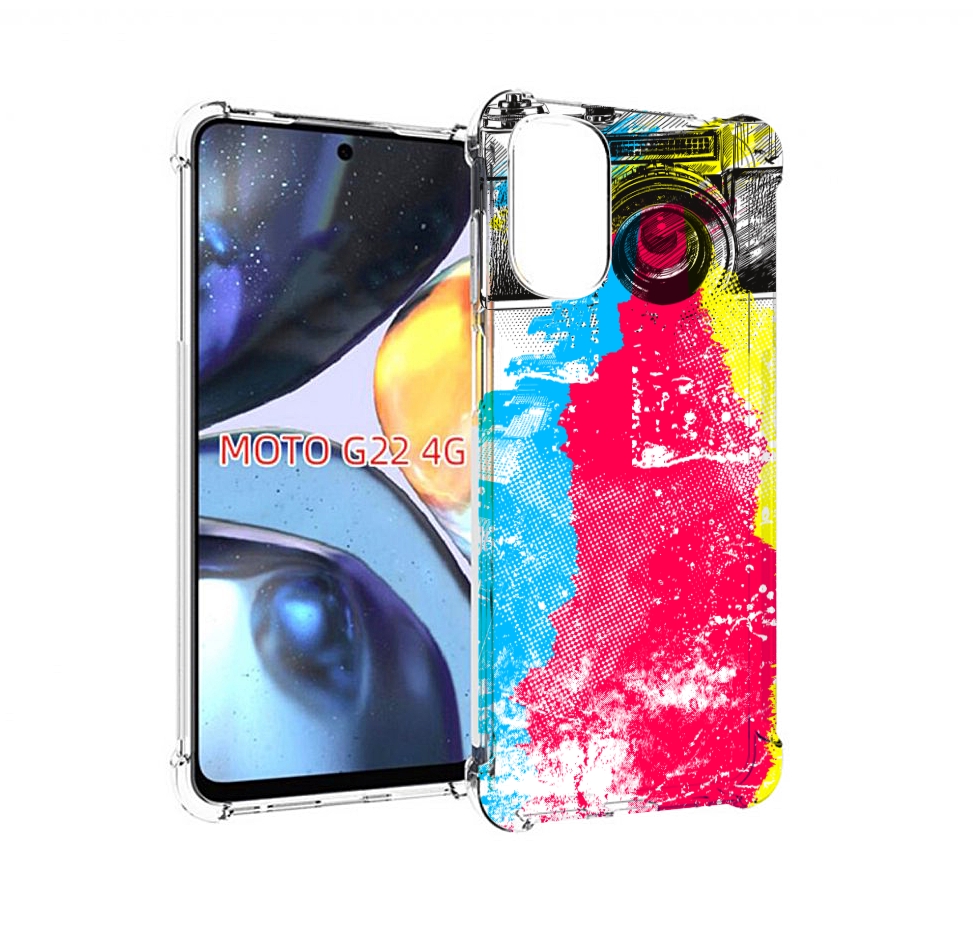 

Чехол MyPads цветной фотоаппарат для Motorola Moto G22 4G, Прозрачный, Tocco