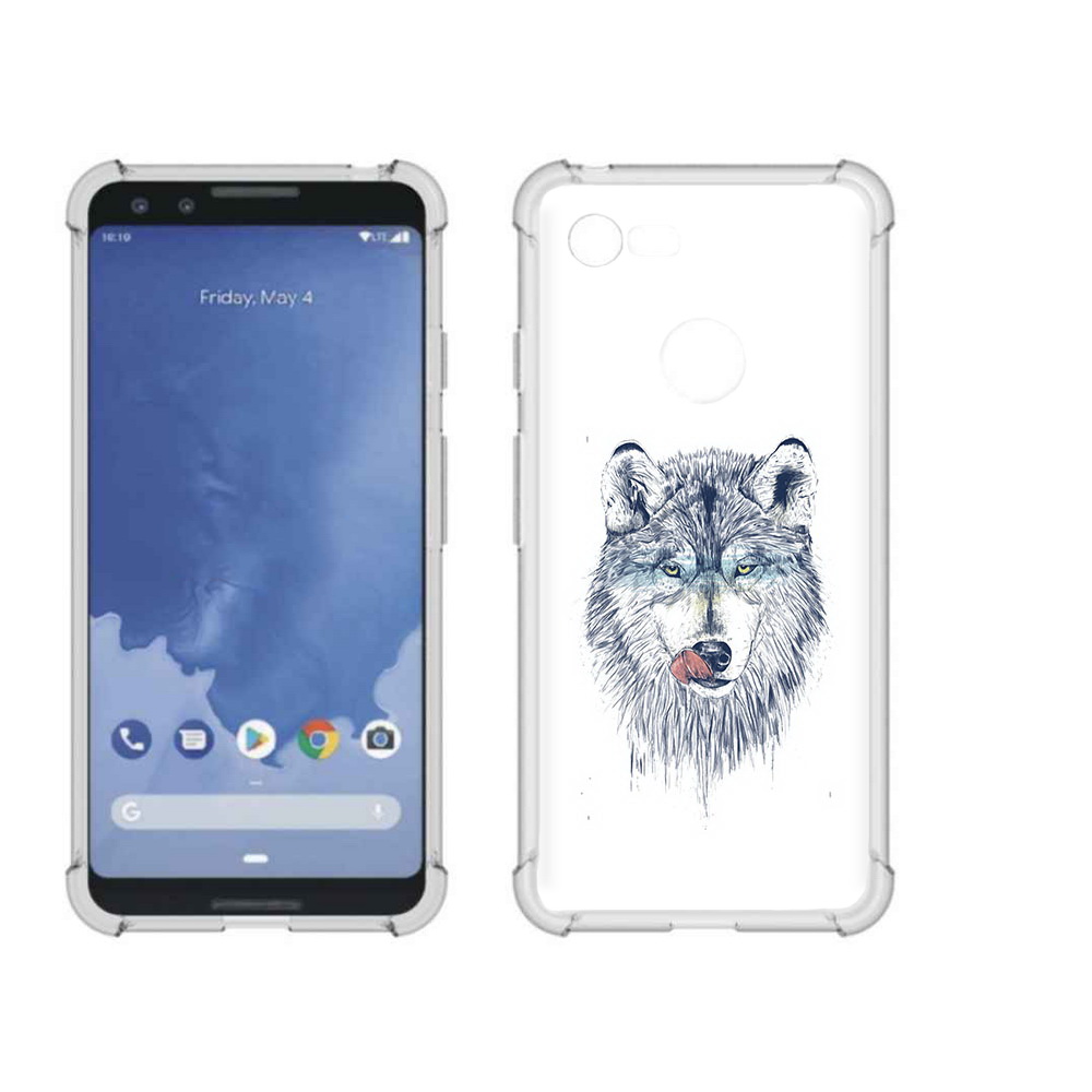 

Чехол MyPads Tocco для Google Pixel 3 голодгый волк, Прозрачный, Tocco