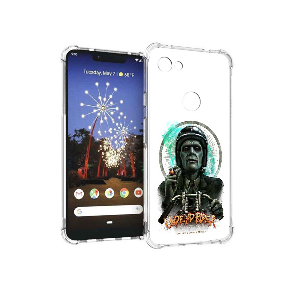 

Чехол MyPads Tocco для Google Pixel 3 XL зеленый мужчина с сигаретой на мотоцикле, Прозрачный, Tocco