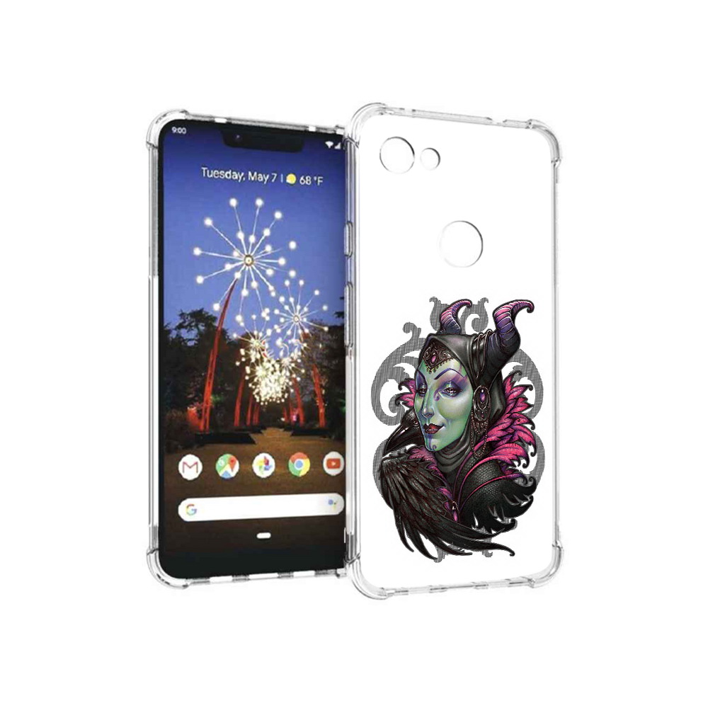 

Чехол MyPads Tocco для Google Pixel 3 XL зеленая девушка с вороном, Прозрачный, Tocco