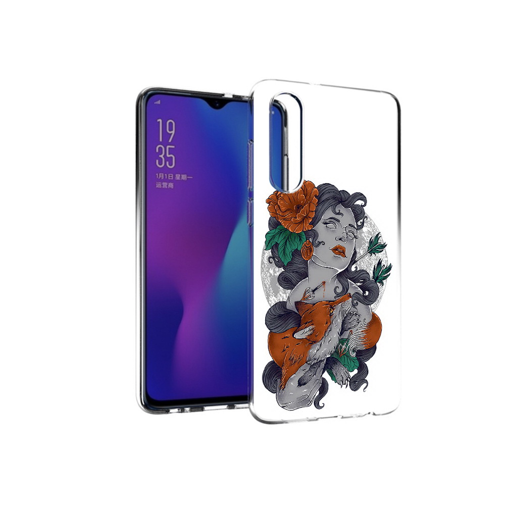 

Чехол MyPads Tocco для Huawei P30 темная девушка с лисой, Прозрачный, Tocco