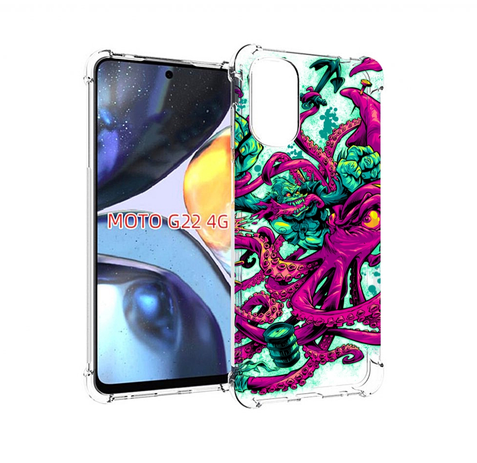 

Чехол MyPads фиолетовый кракен для Motorola Moto G22 4G, Прозрачный, Tocco
