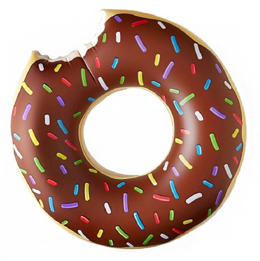 Надувной круг для для плавания GoodStore24 Пончик 90см, шоколадный KR-090-2