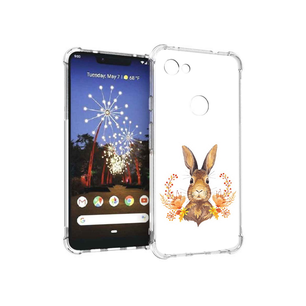 

Чехол MyPads Tocco для Google Pixel 3 XL зайка в цветах, Прозрачный, Tocco