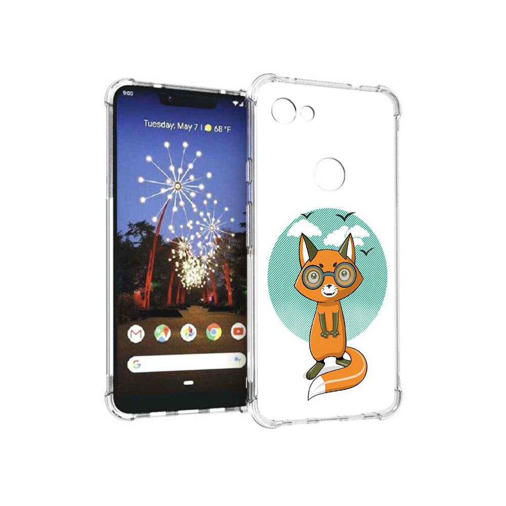 

Чехол MyPads Tocco для Google Pixel 3 XL задумчивая лиса, Прозрачный, Tocco