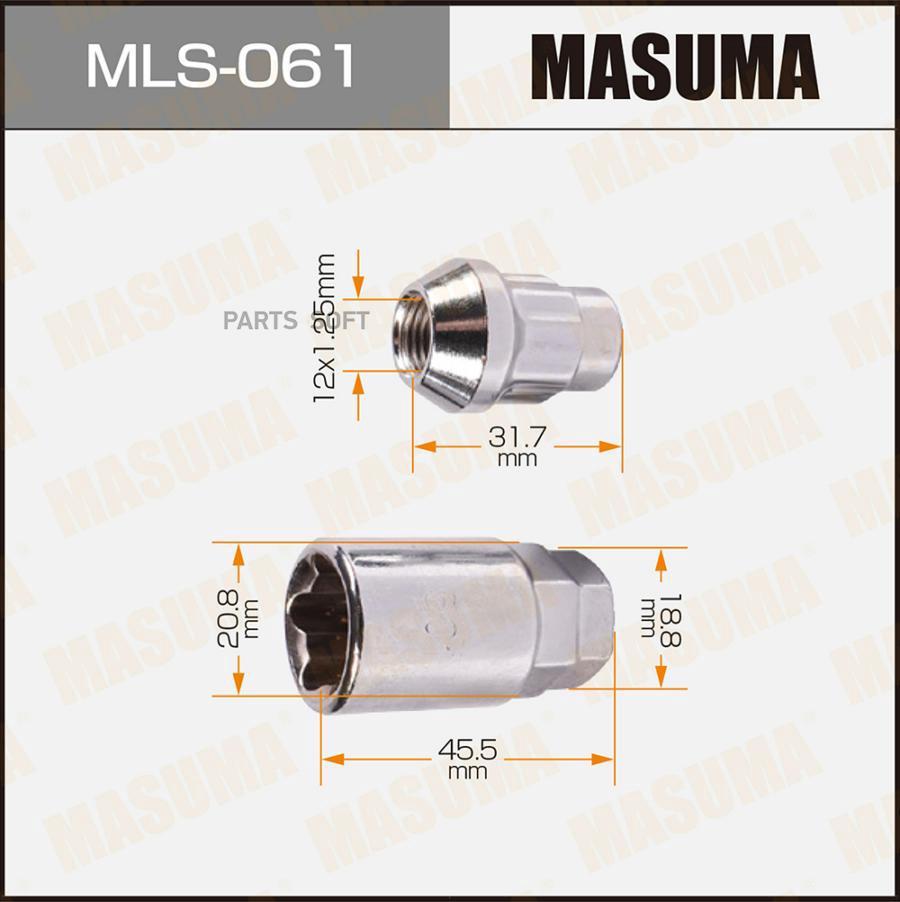 

Гайка Колесная Masuma С Секретом (Universal) Masuma арт. MLS061