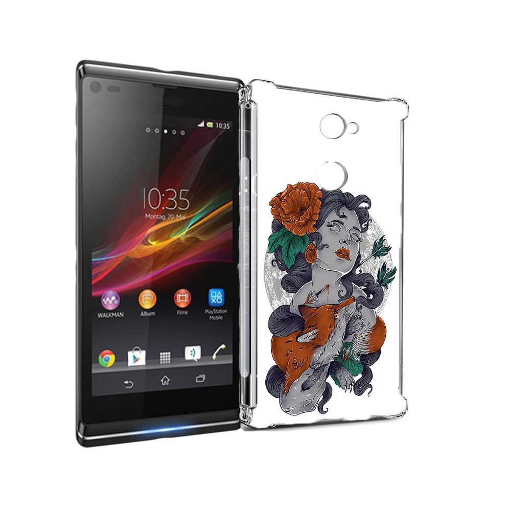 

Чехол MyPads Tocco для Sony Xperia L2 темная девушка с лисой (PT99662.233.639), Прозрачный, Tocco