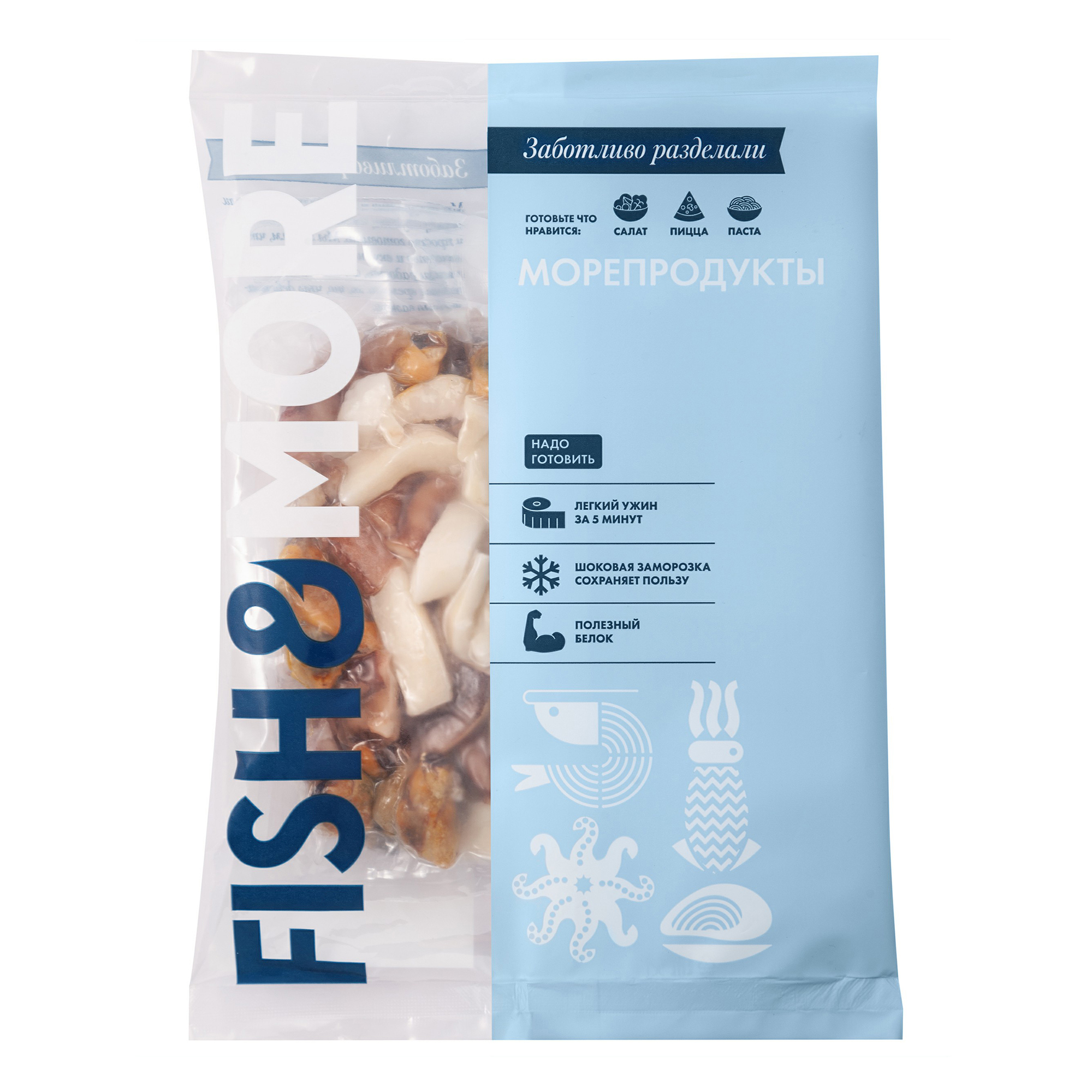 

Морской коктейль Fish & More замороженный 500 г