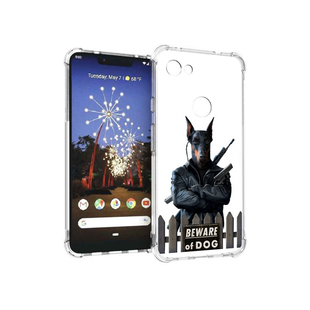 

Чехол MyPads Tocco для Google Pixel 3 XL доберман, Прозрачный, Tocco