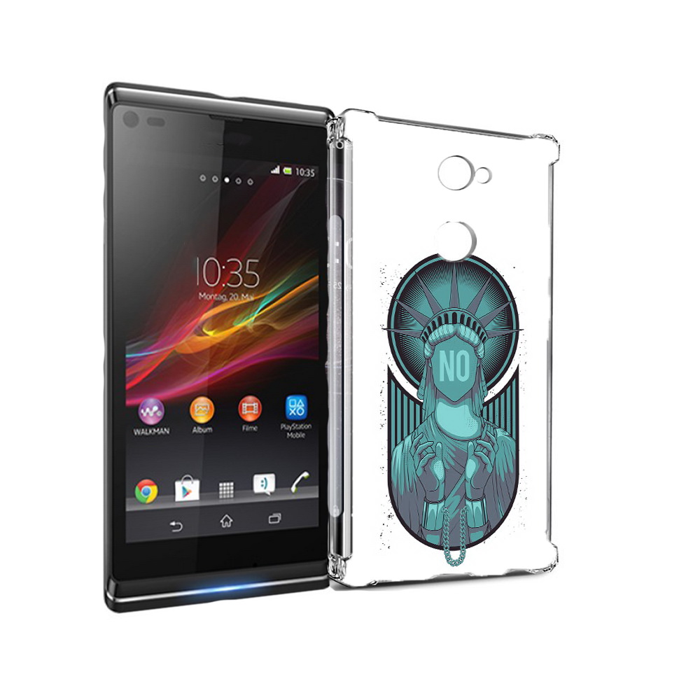 

Чехол MyPads Tocco для Sony Xperia L2 статуя свободы зеленый (PT99662.233.623), Прозрачный, Tocco