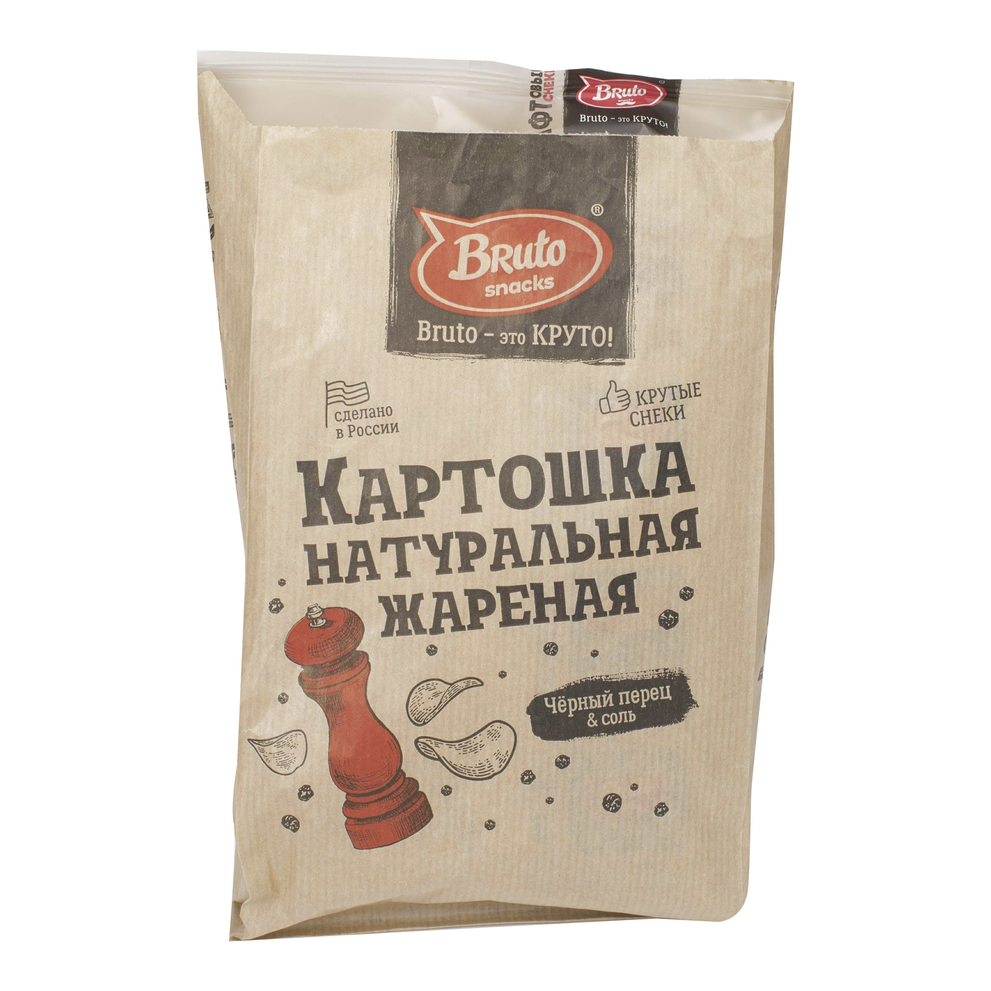 фото Чипсы картофельные bruto черный перец и соль 70 г