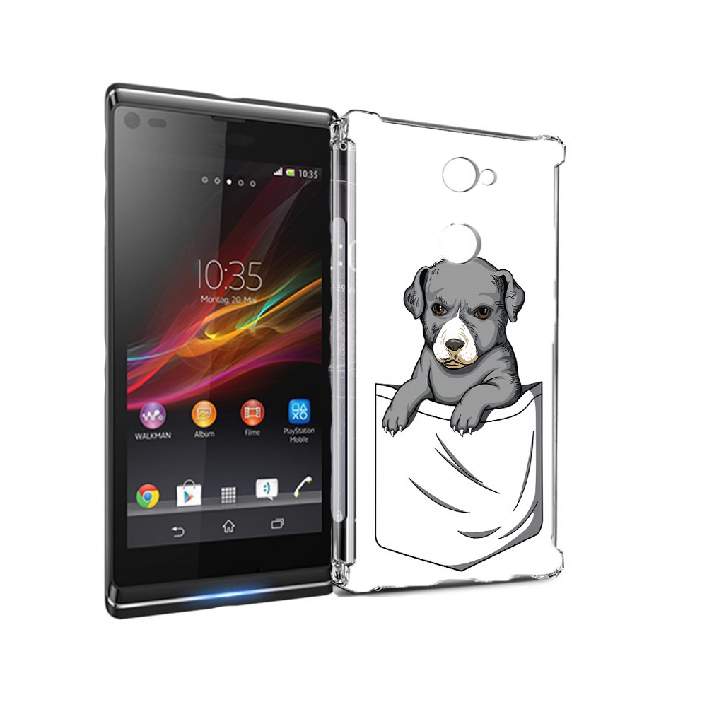 

Чехол MyPads Tocco для Sony Xperia L2 собачка в кармане (PT99662.233.611), Прозрачный, Tocco