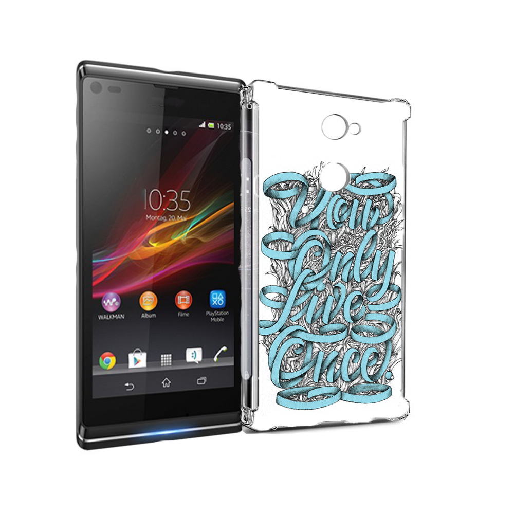 

Чехол MyPads Tocco для Sony Xperia L2 слова из ленты абстракция (PT99662.233.607), Прозрачный, Tocco