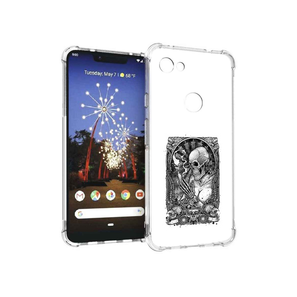 

Чехол MyPads Tocco для Google Pixel 3 XL девушка скелет, Прозрачный, Tocco
