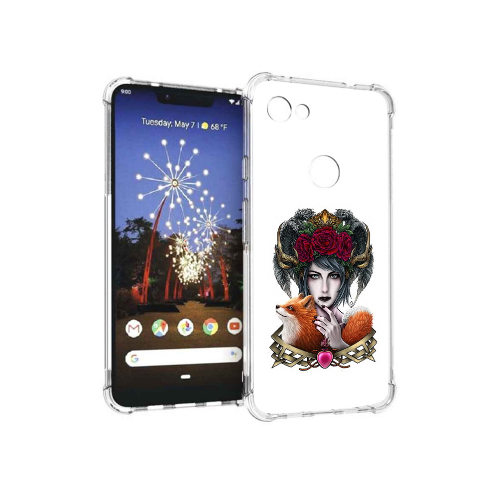 

Чехол MyPads Tocco для Google Pixel 3 XL девушка с лисой, Прозрачный, Tocco