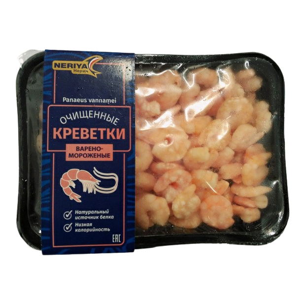 

Креветки Neriya очищенные варено-мороженые 100-200 200 г
