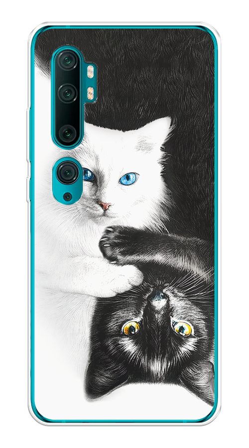 

Чехол на Xiaomi Mi Note 10/Mi Note 10 Pro "Коты Инь-Янь", Черный;белый;голубой, 37350-1