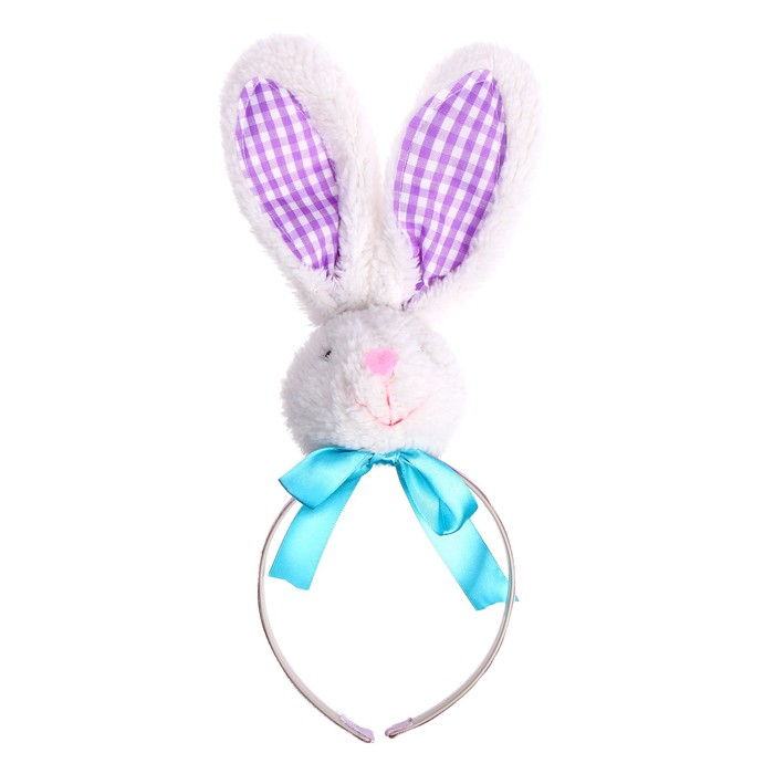 

Карнавальный ободок Зайка, цвета МИКС, Белый;голубой;фиолетовый, 7642254