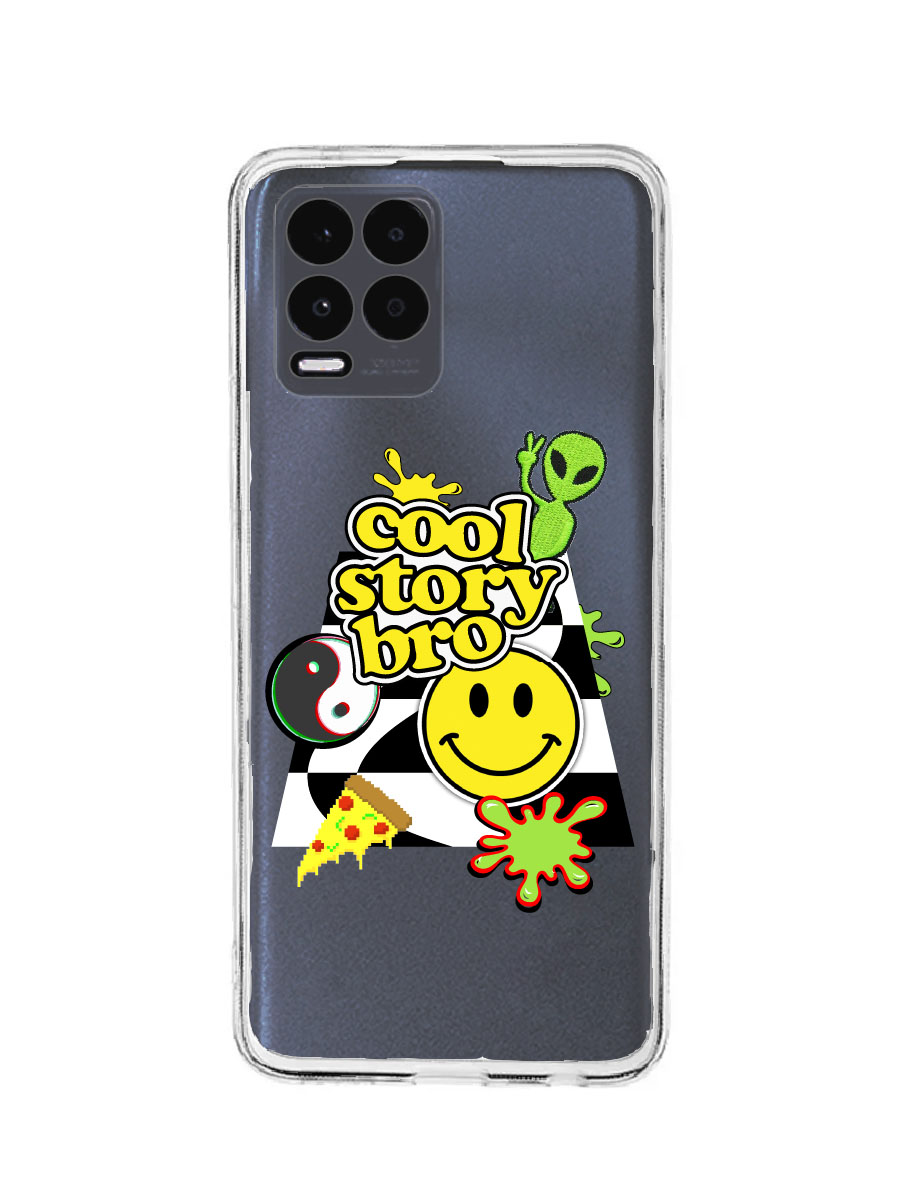 

Чехол для Realme 8 4G, 8 Pro 4G прозрачный защита камеры c принтом "БРО" 1128, MOUTCP-RLM-8-PRO