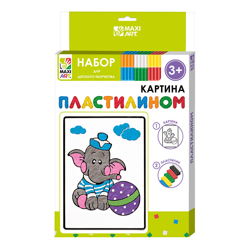 Картина пластилином Слоник Maxi Art 12 х 18 см