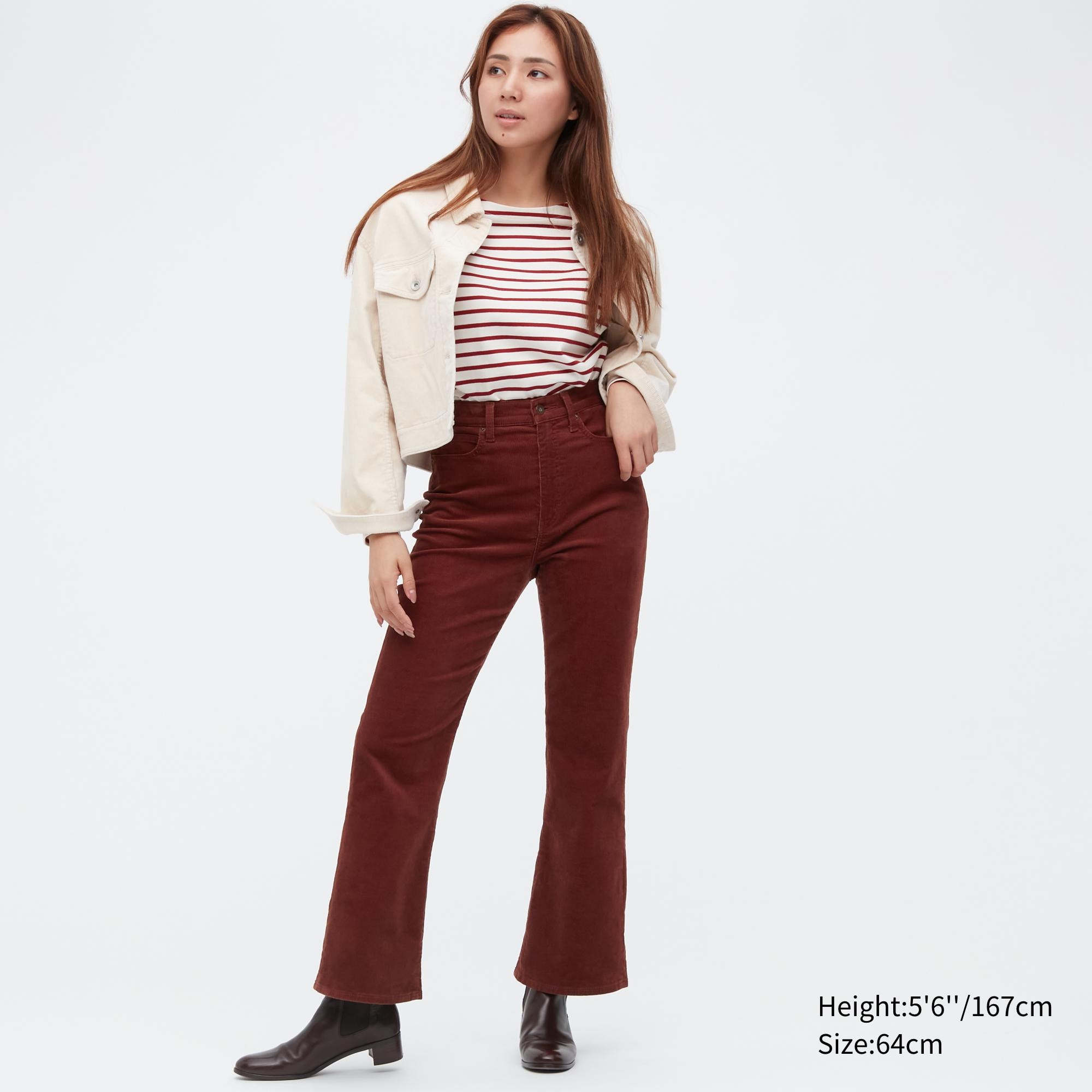 Брюки женские UNIQLO 453627COL37 бордовые 30 (доставка из-за рубежа)