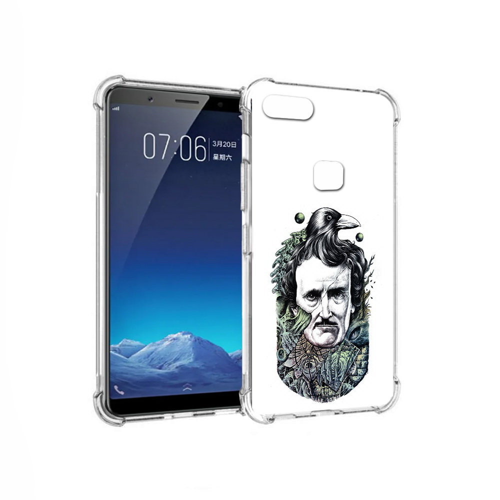 

Чехол MyPads Tocco для Vivo X20 Эдгар Аллан с вороном (PT108350.433.203), Прозрачный, Tocco